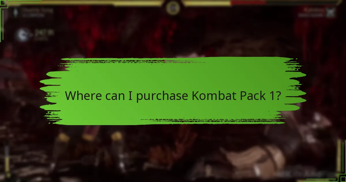 Where can I purchase Kombat Pack 1?